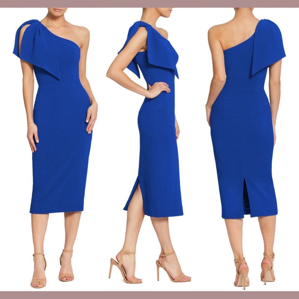 NEW Dress The Population Tiffany One Shoulder Midi Dress